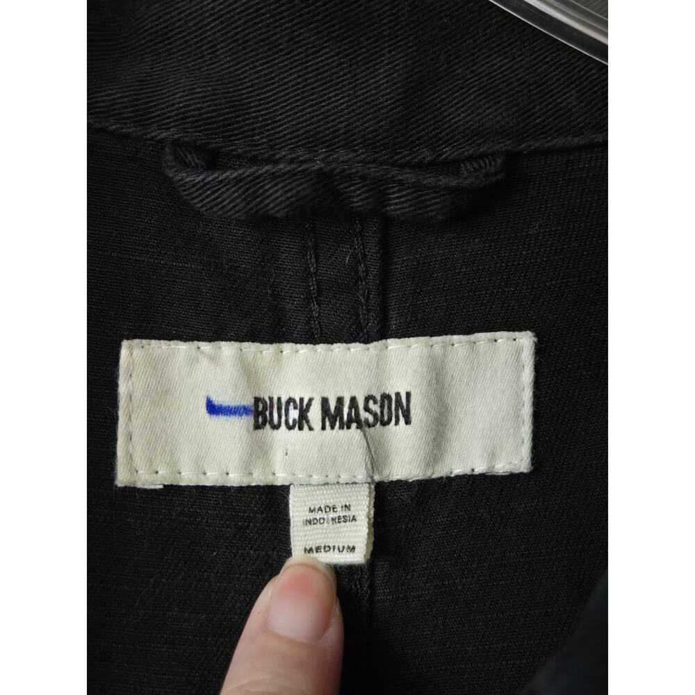 Buck Mason Baja Twill Studio Jumpsuit Medium Black Long Sleeve Cotton Utility - Picture 12 of 12